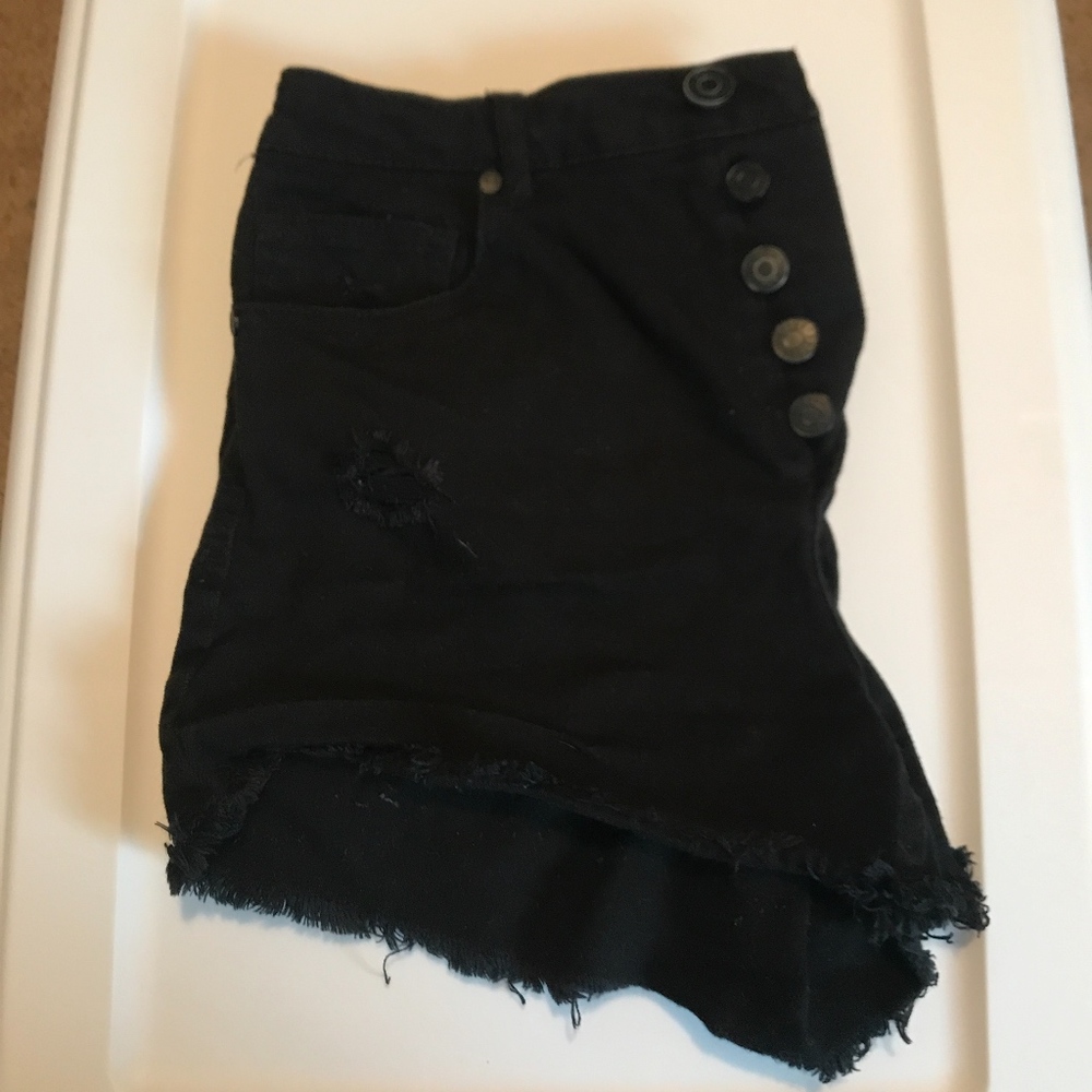 Distressed Denim Shorts